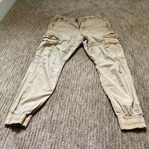 Tan cargo joggers